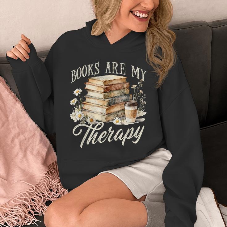 Books Are My Therapy Floral Book Lover Reading Bookworm Nerd Unisex Hoodie Books Are My Therapy Floral Book Lover Reading Bookworm Nerd Unisex Hoodie