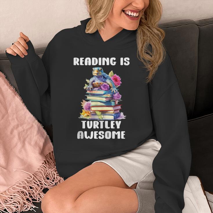 Books Reading Is Fun Turtely Awesome Sea Turtle Reading Book Unisex Hoodie
