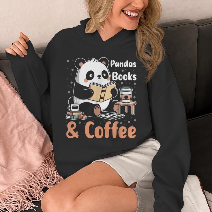 Books Reading Reader Panda Panda Books And Coffee Unisex Hoodie