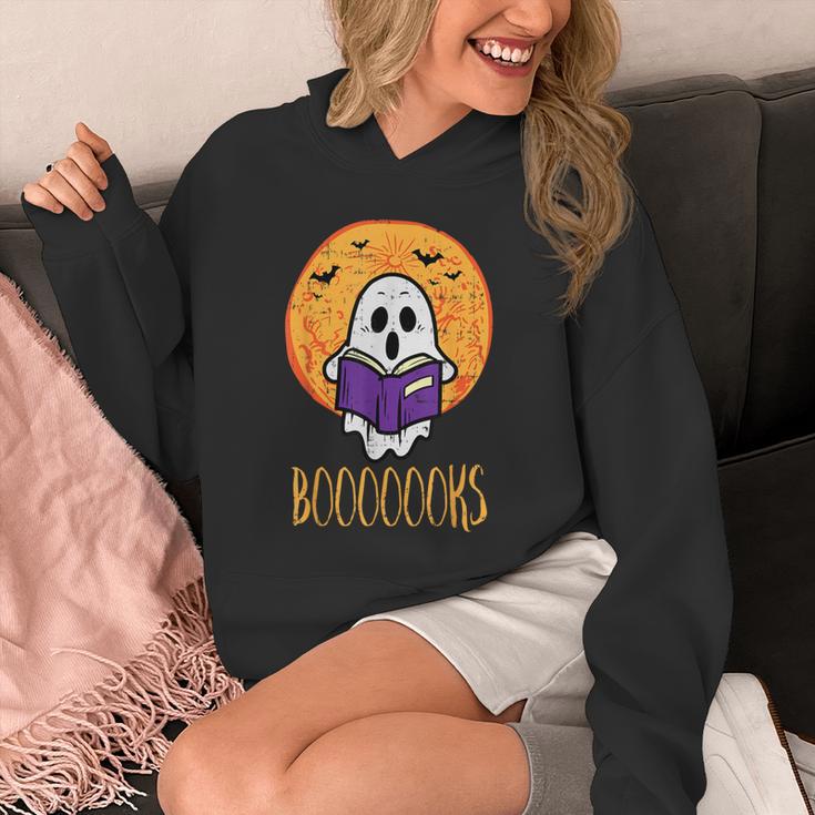 Boooks Moon Ghost Reading Halloween Bookworm Librarian Book Unisex Hoodie Boooks Moon Ghost Reading Halloween Bookworm Librarian Book Unisex Hoodie