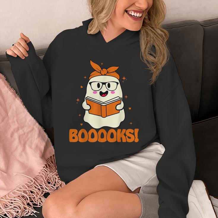 Booooks Ghost Boo Read Books Library Teacher Halloween Cute For Men Women Kids Unisex Hoodie
