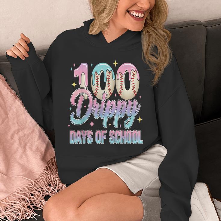 Boys Kids 100 Drippy Days Of School Baseball Drip Ice Cream Unisex Hoodie