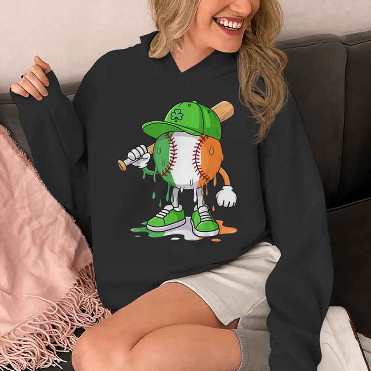 Boys St Patricks Day Kids Baseball Player Ice Cream Drip Unisex Hoodie