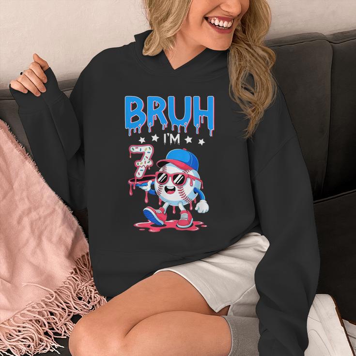 Bruh I'm 7 Baseball Ice Cream Drip It's My 7th Birthday Unisex Hoodie Bruh I'm 7 Baseball Ice Cream Drip It's My 7th Birthday Unisex Hoodie