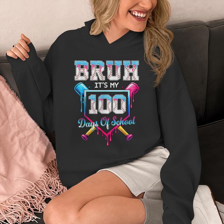 Bruh It's My 100 Days Of School Baseball Ice Cream Drip Boys Unisex Hoodie Bruh It's My 100 Days Of School Baseball Ice Cream Drip Boys Unisex Hoodie