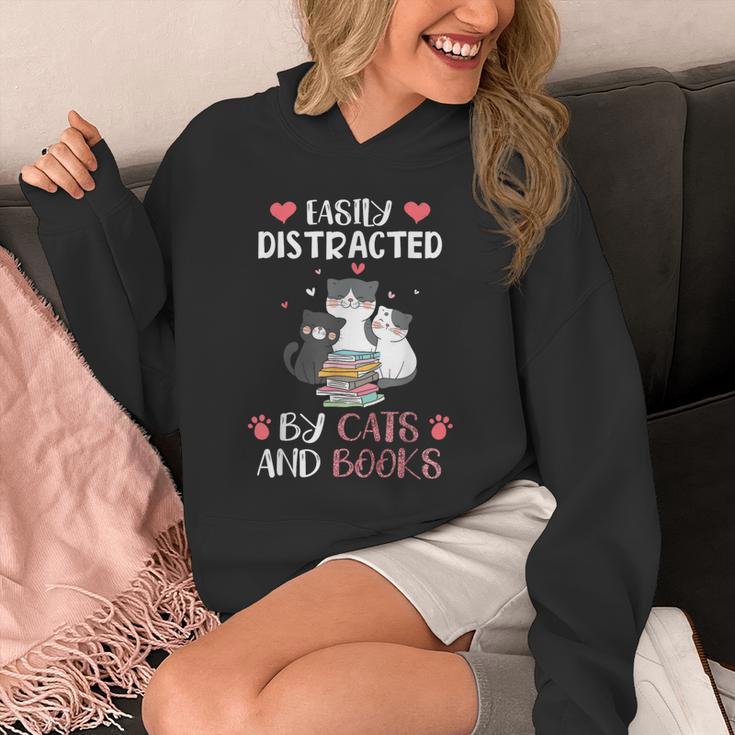 Cat Simply Distracted By Cats And Books Unisex Hoodie