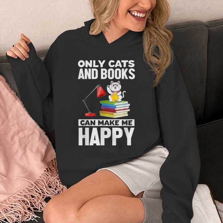 Only Cats And Books Can Make Me Happy Cat Lover Men Women Kids Unisex Hoodie