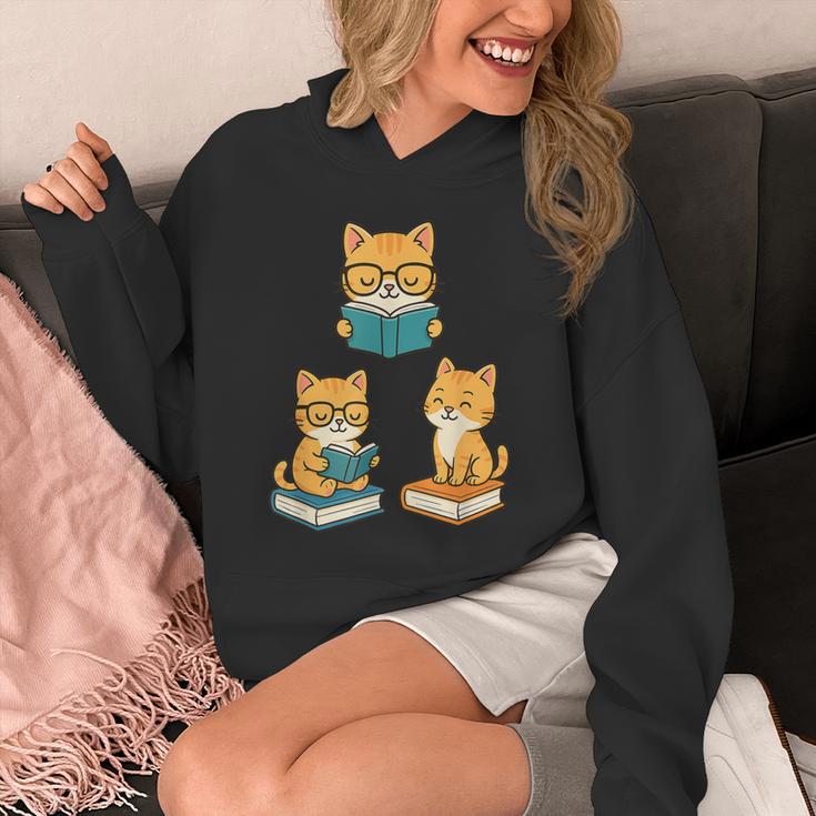 Cats Reading Book Lover Reading Bookworm Reader Unisex Hoodie