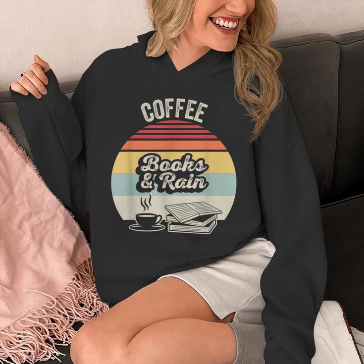 Coffee Books And Rain Reading Book Lover Retro Unisex Hoodie Coffee Books And Rain Reading Book Lover Retro Unisex Hoodie