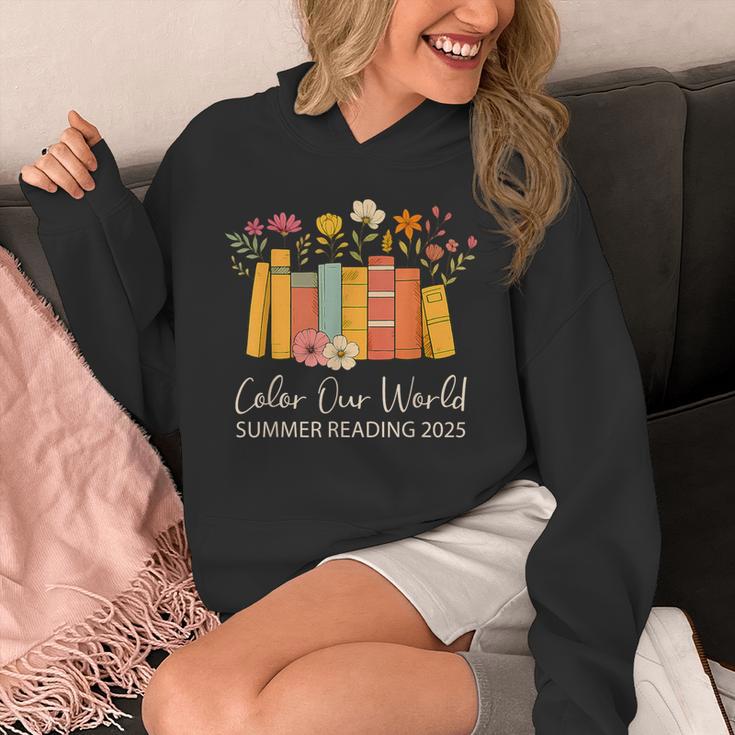 Color Our World Summer Reading 2025 Floral Cute Book Lover Unisex Hoodie Color Our World Summer Reading 2025 Floral Cute Book Lover Unisex Hoodie