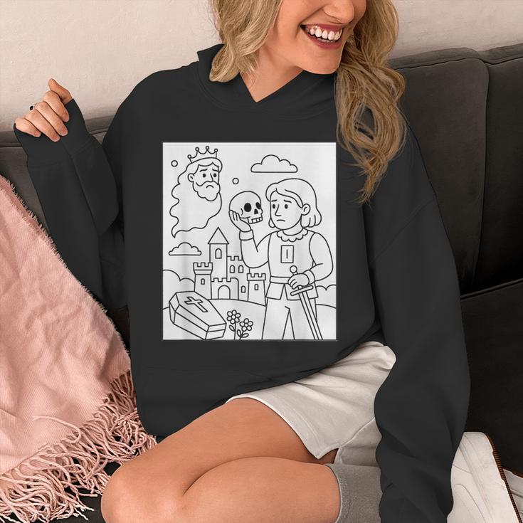 Coloring Book Hamlet Ghost Yorick Castle Shakespeare Play Unisex Hoodie