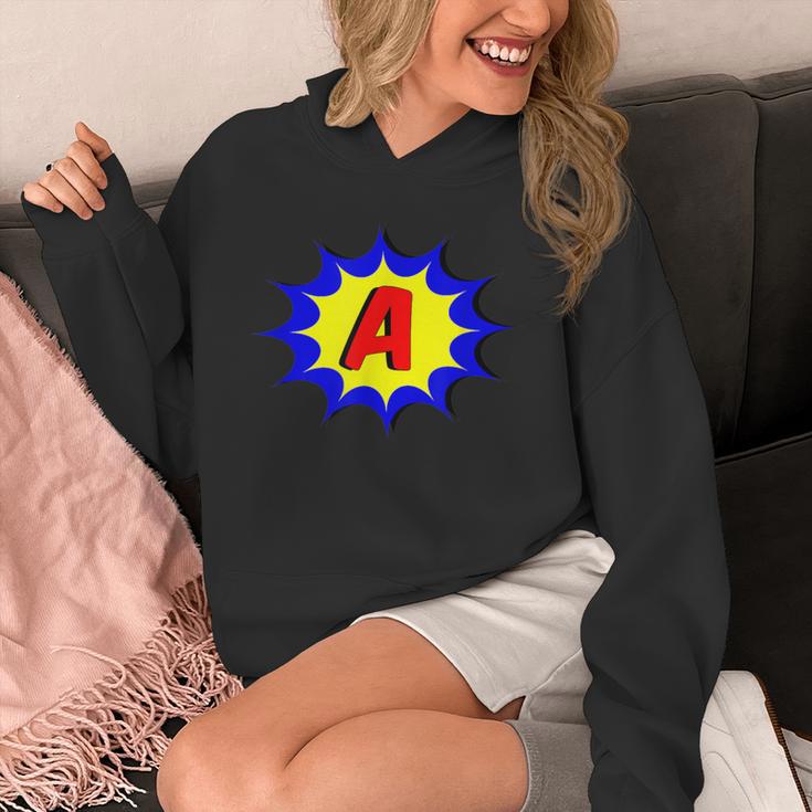 Comic Book Style Monogram Initial Letter A Superhero Unisex Hoodie