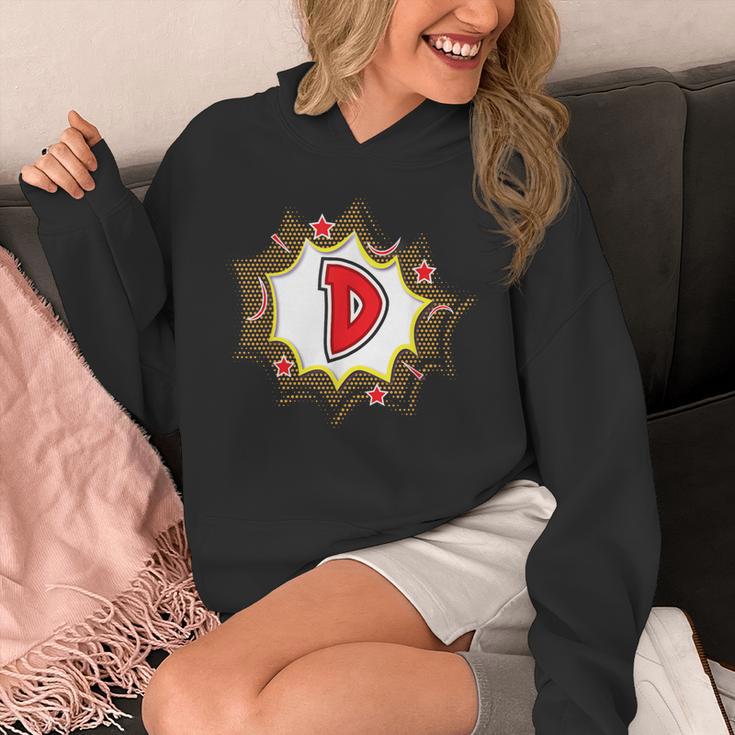 Comic Book Style Monogram Letter D For Boys Girls Women Men Unisex Hoodie