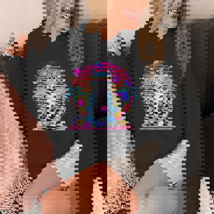 Cool Cat 瞑想 ヴェイパーウェーブ 80年代 レトロ シンセウェーブ パーカー