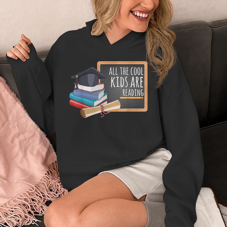 All The Cool Kids Are Reading Book Nerd School Graduation Unisex Hoodie