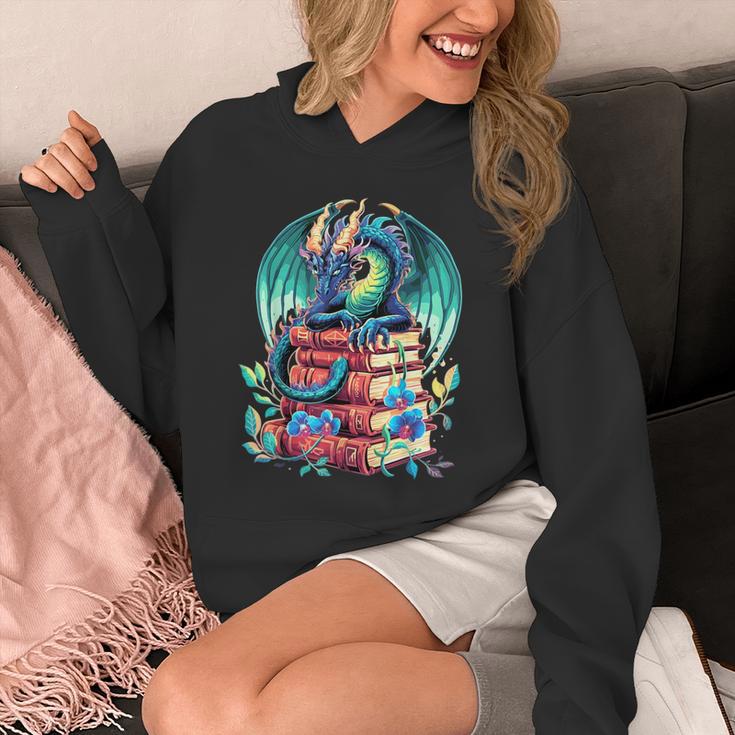 Cute Dragon Books Flower Bookworm Book Lover Unisex Hoodie Cute Dragon Books Flower Bookworm Book Lover Unisex Hoodie