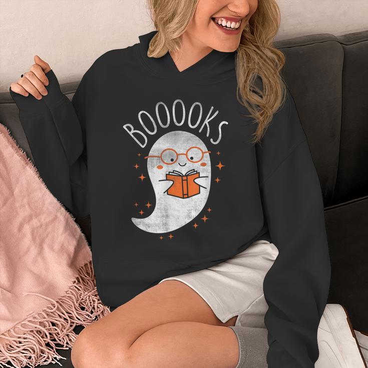 Cute Ghost Book Reading Halloween Teacher Top Unisex Hoodie
