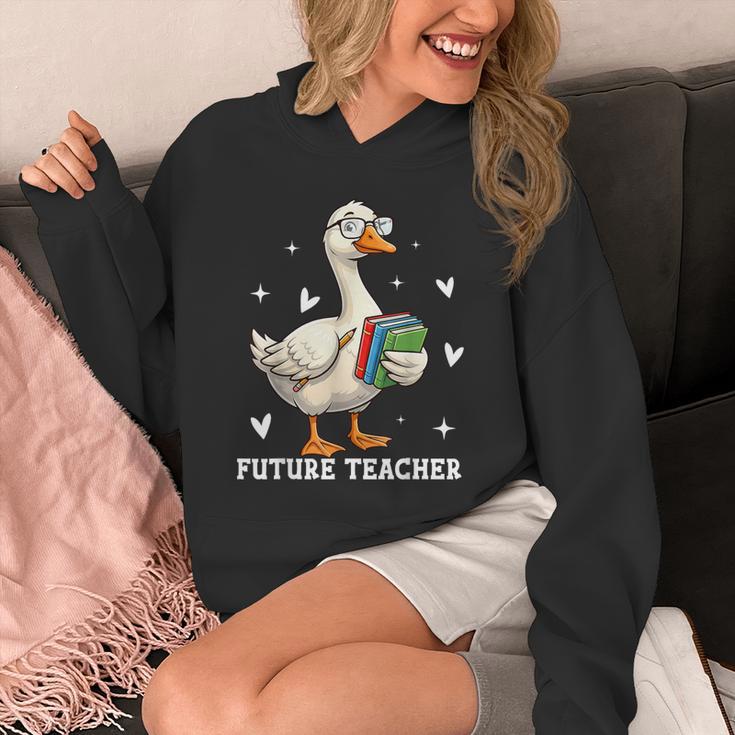 Cute Goose I Love Future Teacher Reading Books Unisex Hoodie