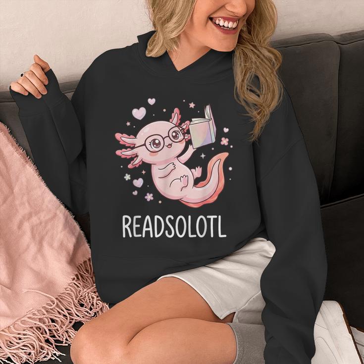 Cute Kawaii Readsolotl Axolotl Reading Book Pun Unisex Hoodie