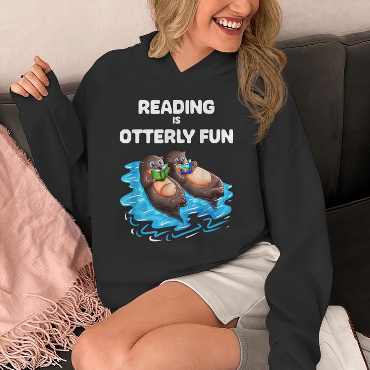 Cute Otter Reading Book Two Otter Reading Is Otterly Fun Unisex Hoodie