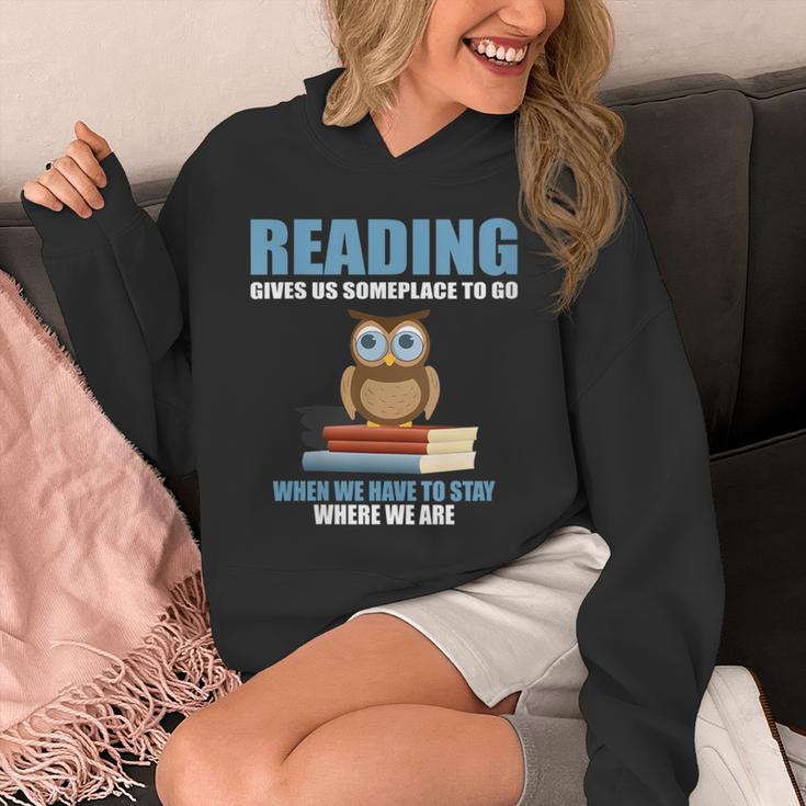 Cute Owl Reading Book Lover Positive Saying Unisex Hoodie