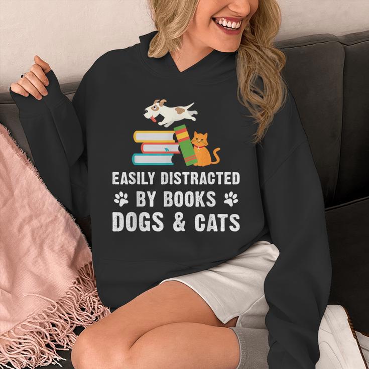 Cute Pet Animals Book Easily Distracted By Dogs Cats & Books Unisex Hoodie Cute Pet Animals Book Easily Distracted By Dogs Cats & Books Unisex Hoodie
