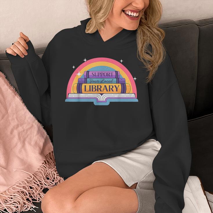 Cute Reading Book Lover Support Your Local Library Rainbow Unisex Hoodie Cute Reading Book Lover Support Your Local Library Rainbow Unisex Hoodie