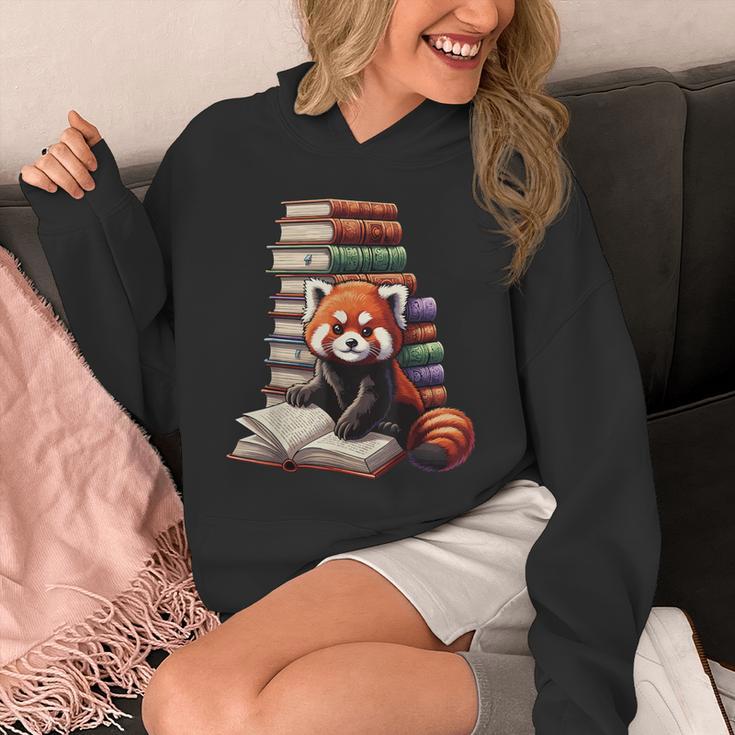 Cute Red Panda Reading Book Animal Bookworm Unisex Hoodie