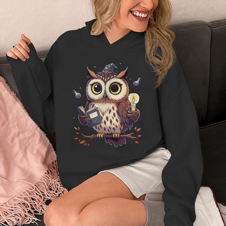 Cute Wizard Owl Reading Book Magic Candle Unisex Hoodie