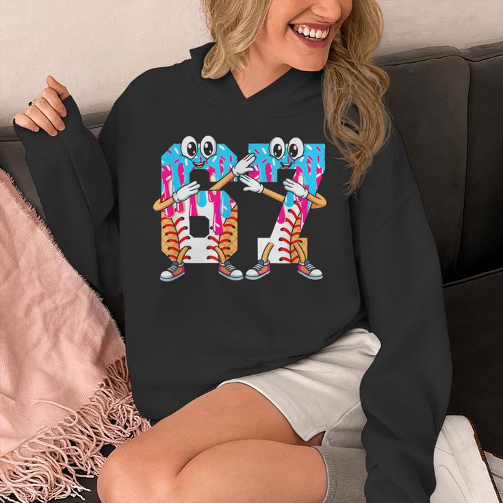 Dabbing Baseball Ice Cream Drip Number 67 Birthday Party Unisex Hoodie Dabbing Baseball Ice Cream Drip Number 67 Birthday Party Unisex Hoodie