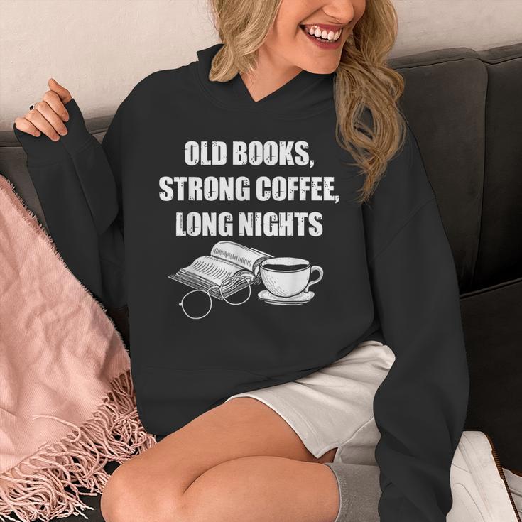 Dark Academia Aesthetic Old Books Strong Coffee Long Nights Unisex Hoodie Dark Academia Aesthetic Old Books Strong Coffee Long Nights Unisex Hoodie