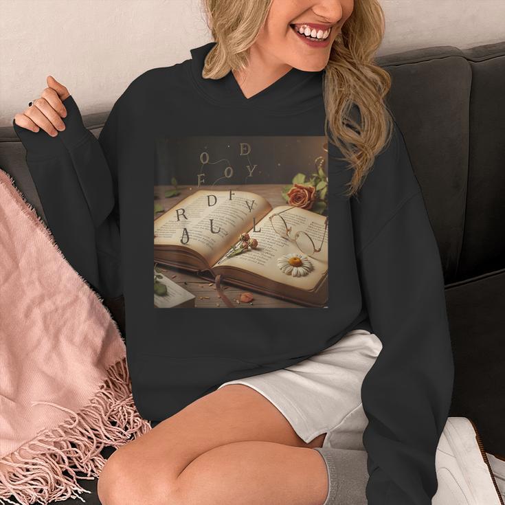 Dark Academia Vintage Book And Floating Letters Graphic Unisex Hoodie