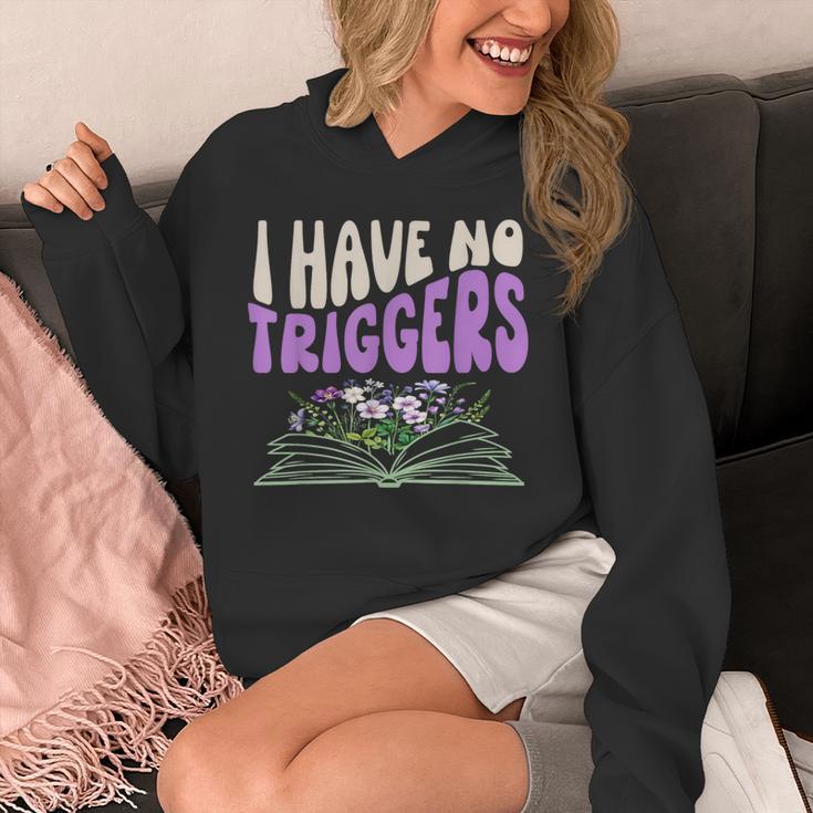 Dark Romance Shirt Women Smutt Book Merch I Have No Triggers Unisex Hoodie