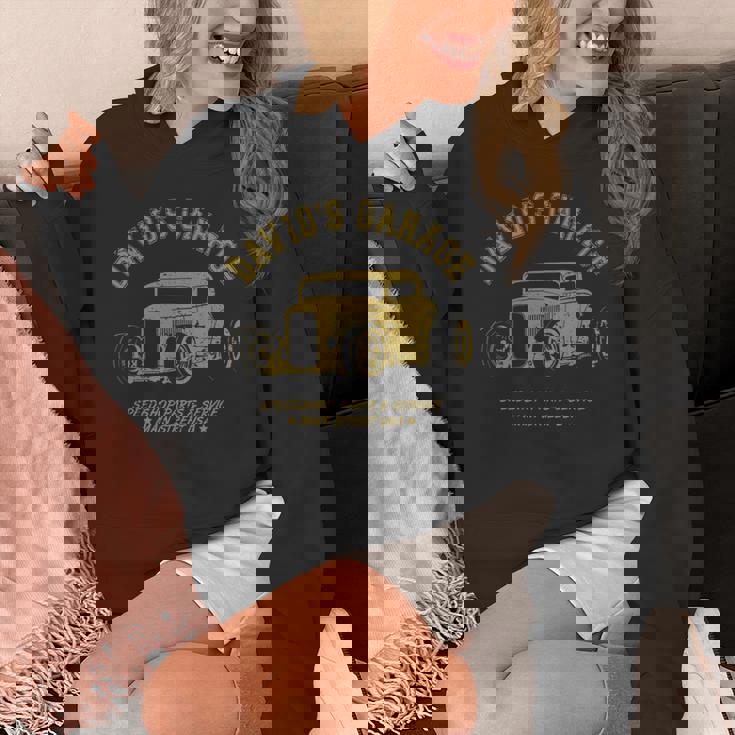 David's Garage Hotrod クラシックカーデザイン 長袖tシャツ パーカー
