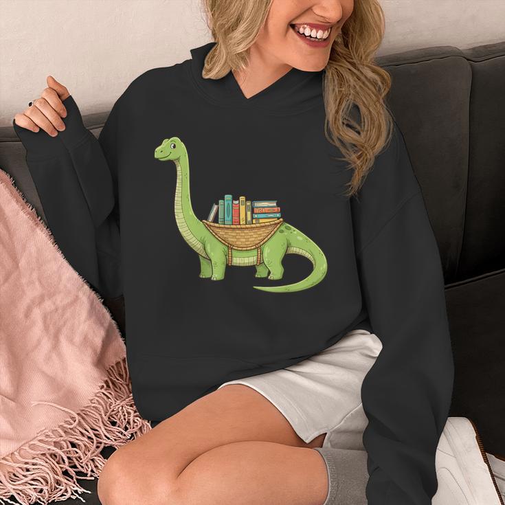 Dinosaur Librarian Book Lover Reading Brontosaurus Unisex Hoodie