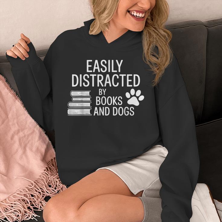 Dog Lovers Easily Distracted By Books And Dogs Bookworm Unisex Hoodie