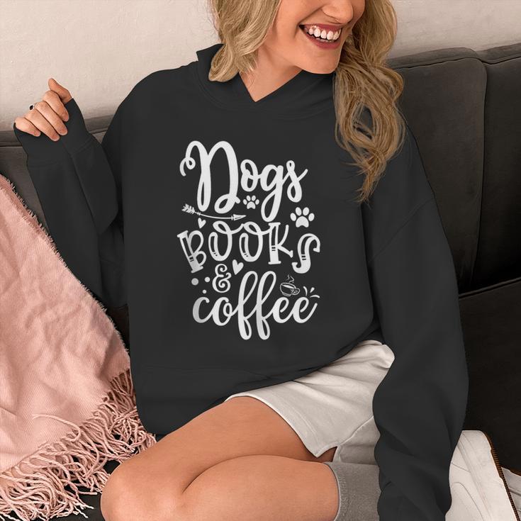 Dogs Books & Coffee Puppy Dog Coffee Book Lover Unisex Hoodie