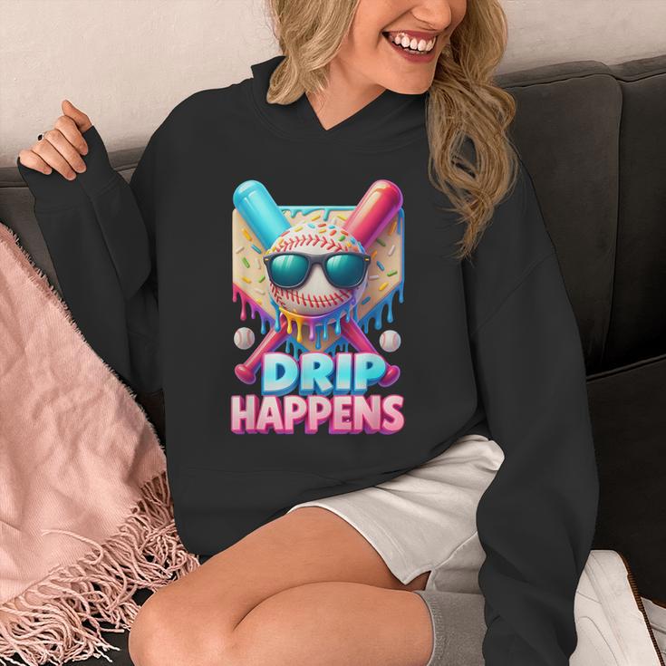 Drip Happens Baseball Ice Cream Bat And Ball With Sunglasses Unisex Hoodie