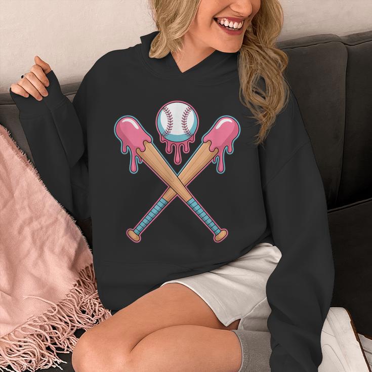 Dripping Pink Baseball Crossed Bats Summer Unisex Hoodie Dripping Pink Baseball Crossed Bats Summer Unisex Hoodie