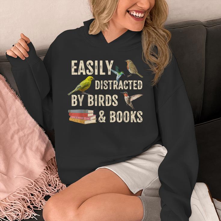 Easily Distracted By Birds & Books Vintage Birder Unisex Hoodie Easily Distracted By Birds & Books Vintage Birder Unisex Hoodie