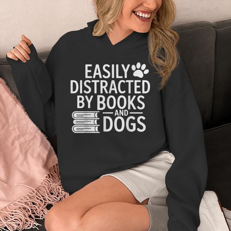 Easily Distracted By Books And Dogs Dog Parent Bibliophile Unisex Hoodie Easily Distracted By Books And Dogs Dog Parent Bibliophile Unisex Hoodie