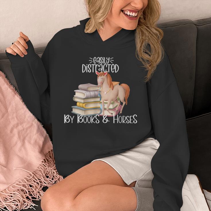 Easily Distracted By Books And Horses Unisex Hoodie Easily Distracted By Books And Horses Unisex Hoodie