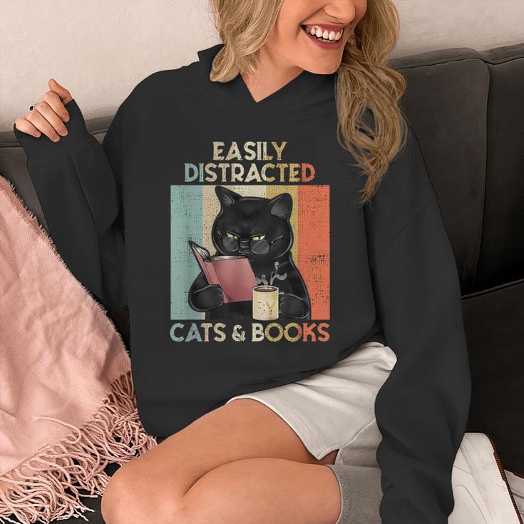 Easily Distracted By Cats And Books For Cat Lovers For Men Women Girls Kids Unisex Hoodie Easily Distracted By Cats And Books For Cat Lovers For Men Women Girls Kids Unisex Hoodie