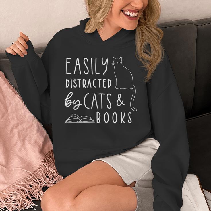 Easily Distracted Cats And Books For Cat Lovers For Men Women Kids Unisex Hoodie Easily Distracted Cats And Books For Cat Lovers For Men Women Kids Unisex Hoodie