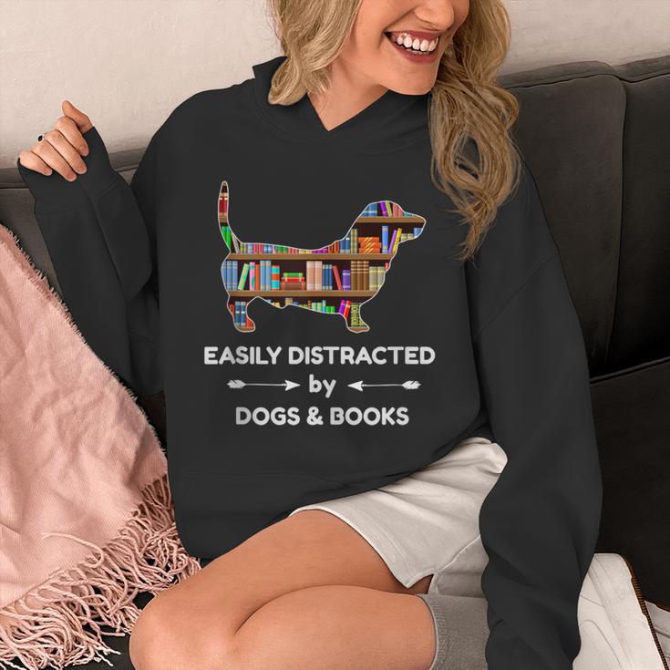 Easily Distracted By Dogs & Books Unisex Hoodie