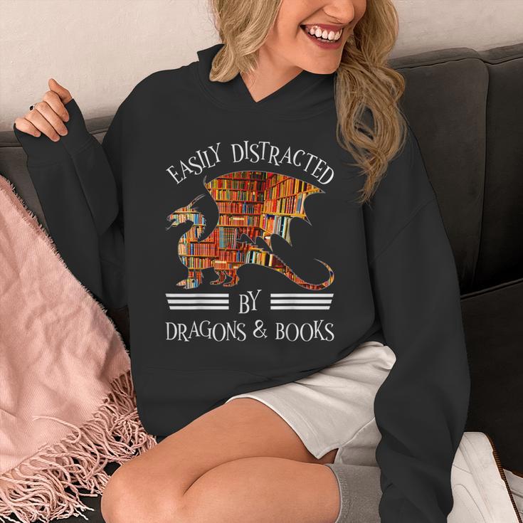 Easily Distracted By Dragons And Books Nerds Unisex Hoodie Easily Distracted By Dragons And Books Nerds Unisex Hoodie