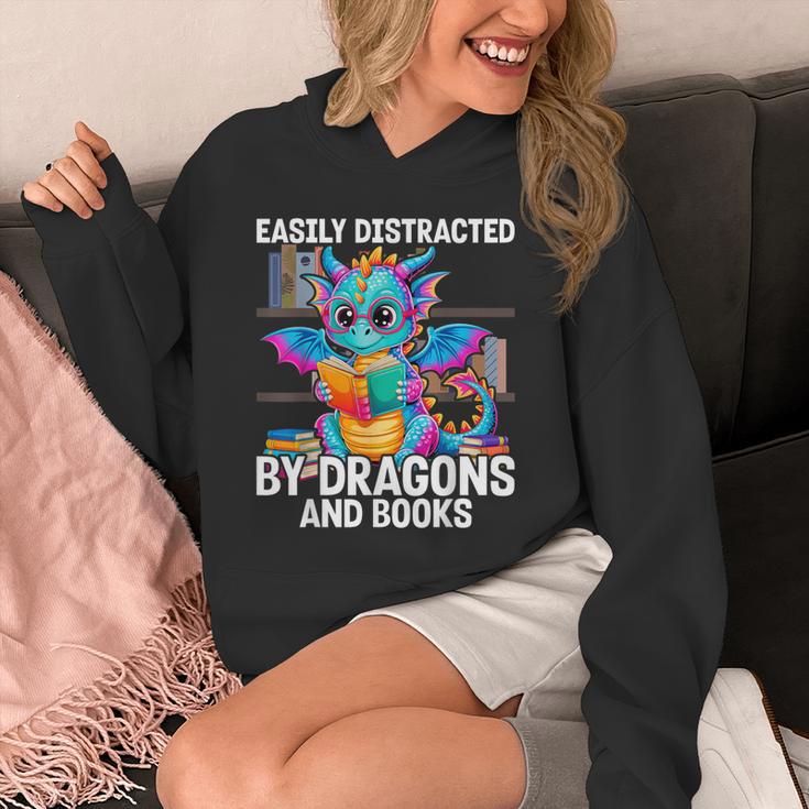 Easily Distracted By Dragons And Books Unisex Hoodie