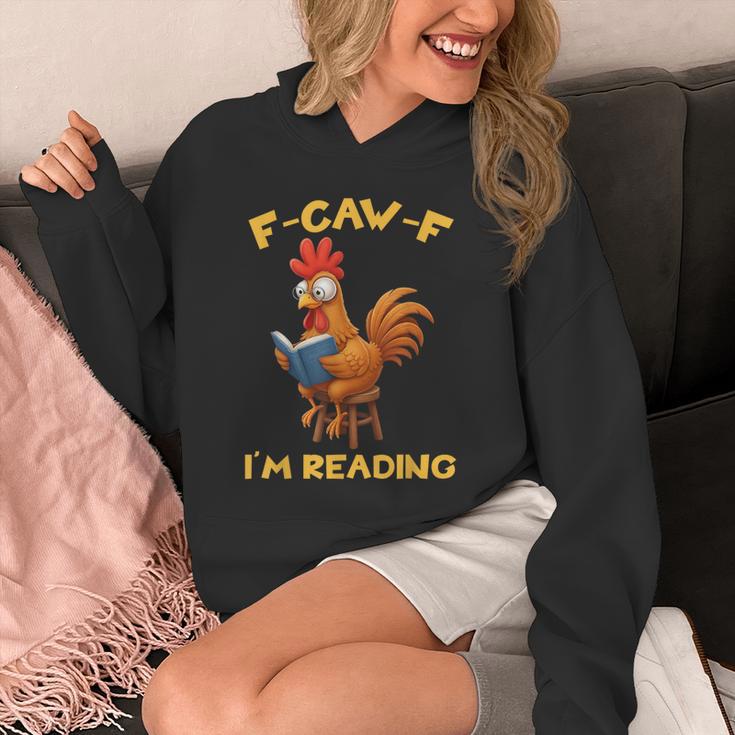 F-Caw-F Rooster Bird F-Caw-F I'm Reading Book Graphic Unisex Hoodie