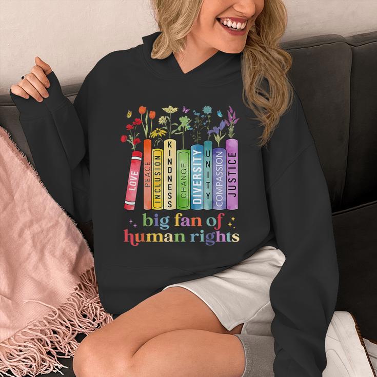 Flower Book Big Fan Of Human Rights Equality Social Justice Unisex Hoodie