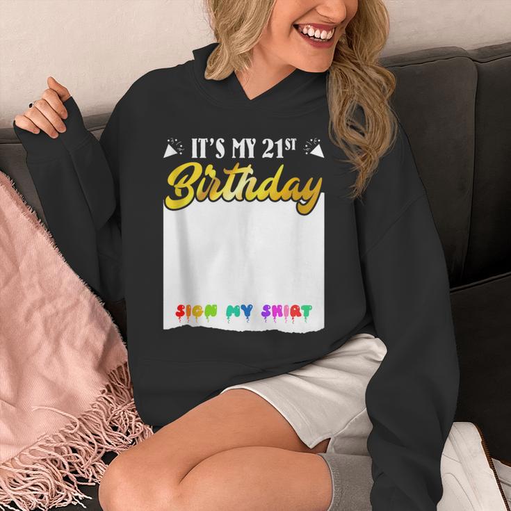 Guestbook My 21st Birthday Sign My Shirt Birthday Party Unisex Hoodie